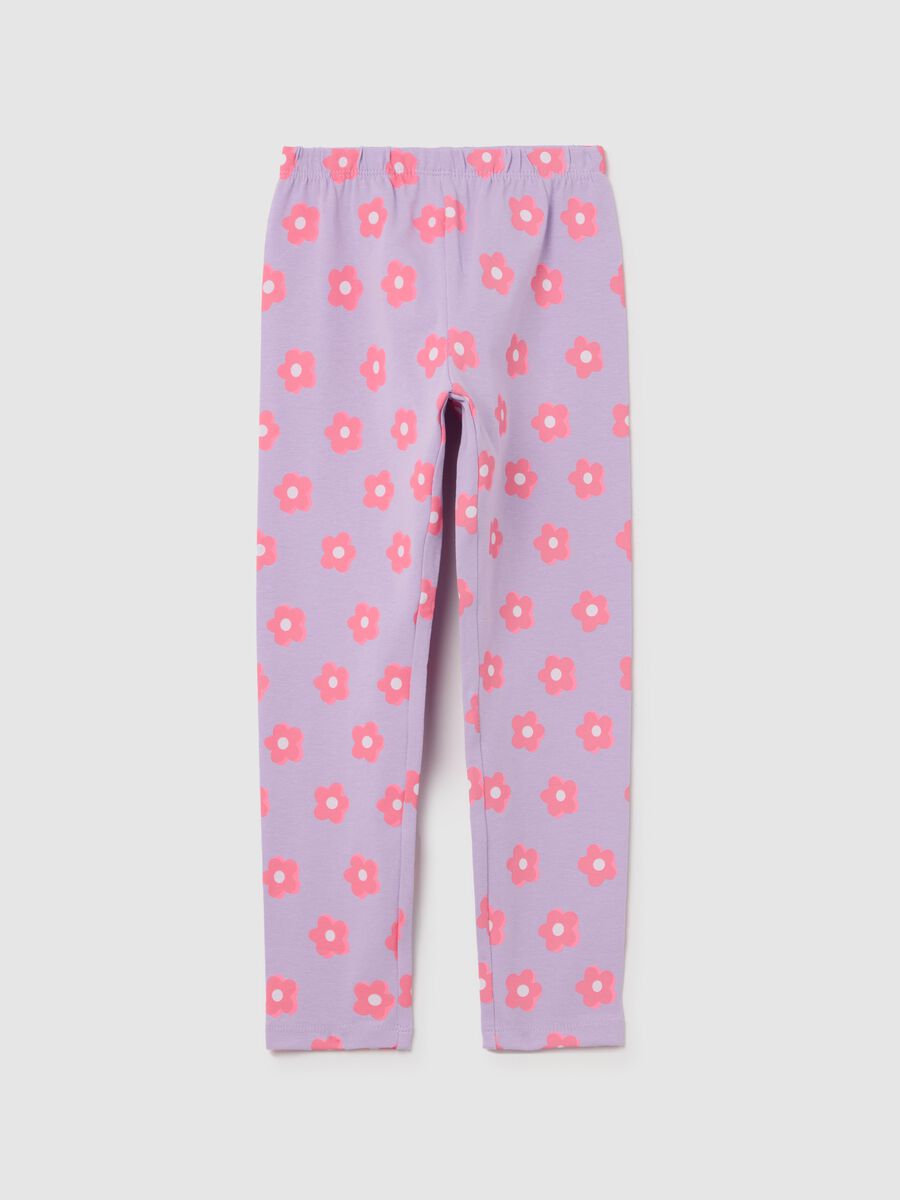 Printed stretch cotton leggings_0