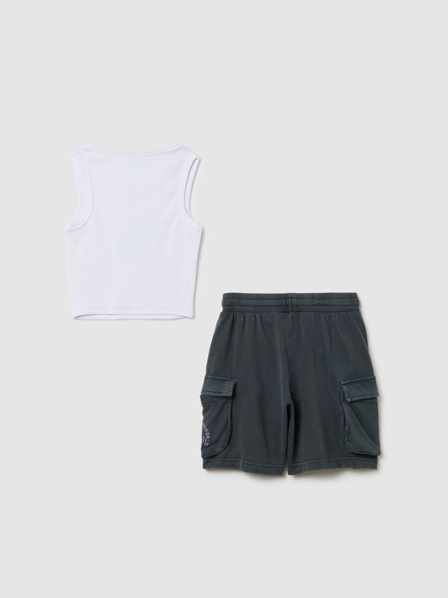 Completo estivo da ragazze in cotone bianco regular fit _1
