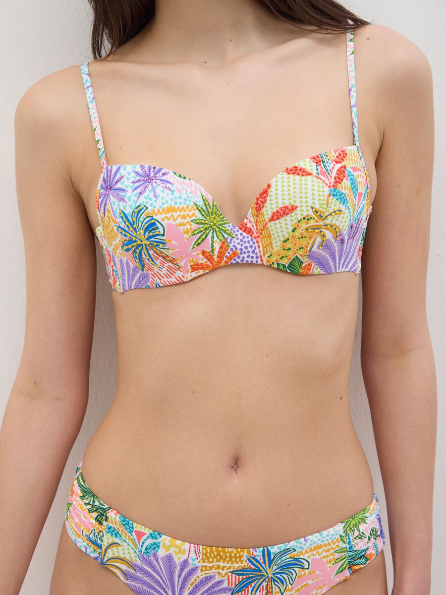 Women's multicoloured stretch fabric bikini_1