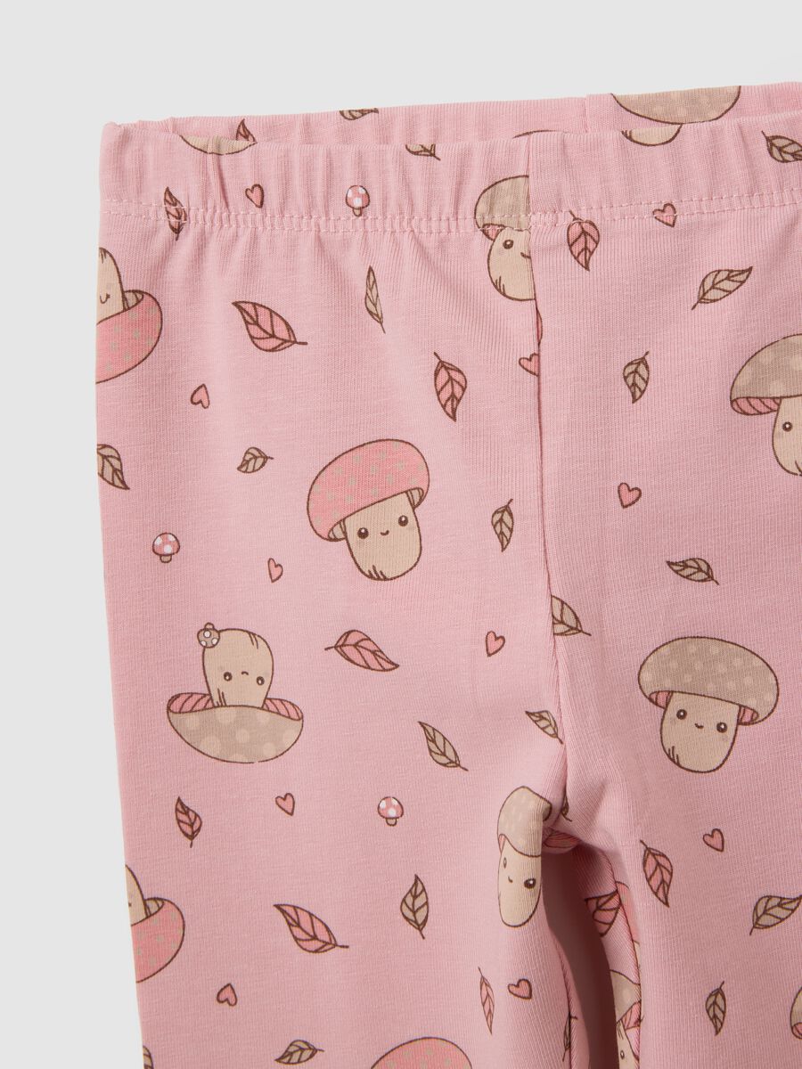 Pink printed leggings for girls_2