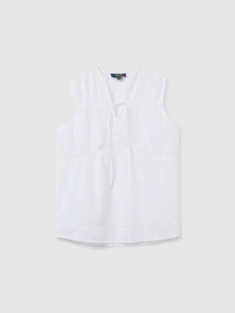 Women's pure cotton white blouse regular fit_0