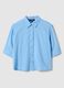 Camicia in pura viscosa azzurra a righe regular fit_4