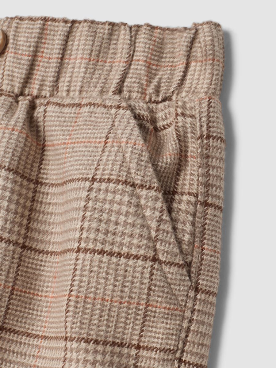 Orange and brown pure cotton checked trousers_2