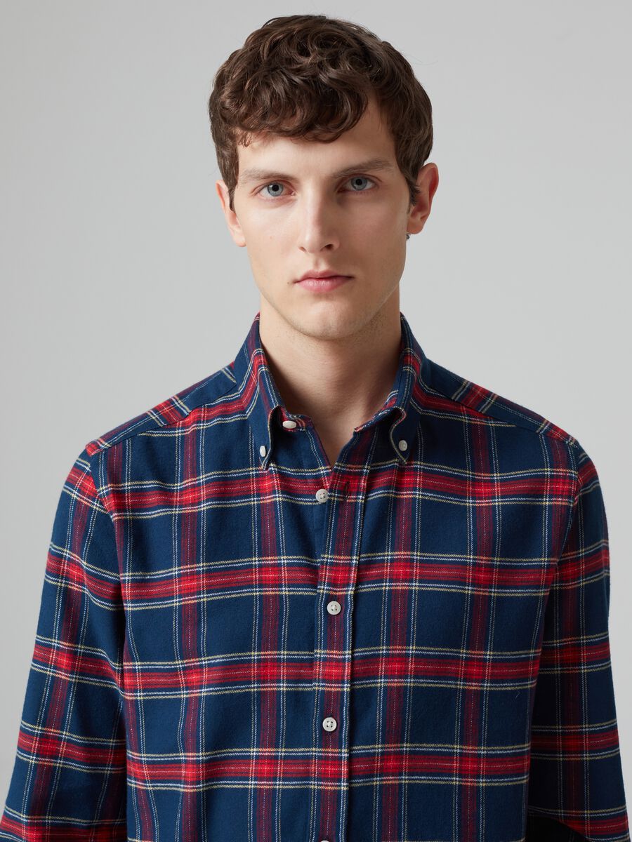 Flannel shirt in check pattern_0