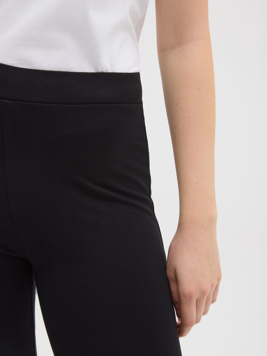 Leggings neri elasticizzati flare_3