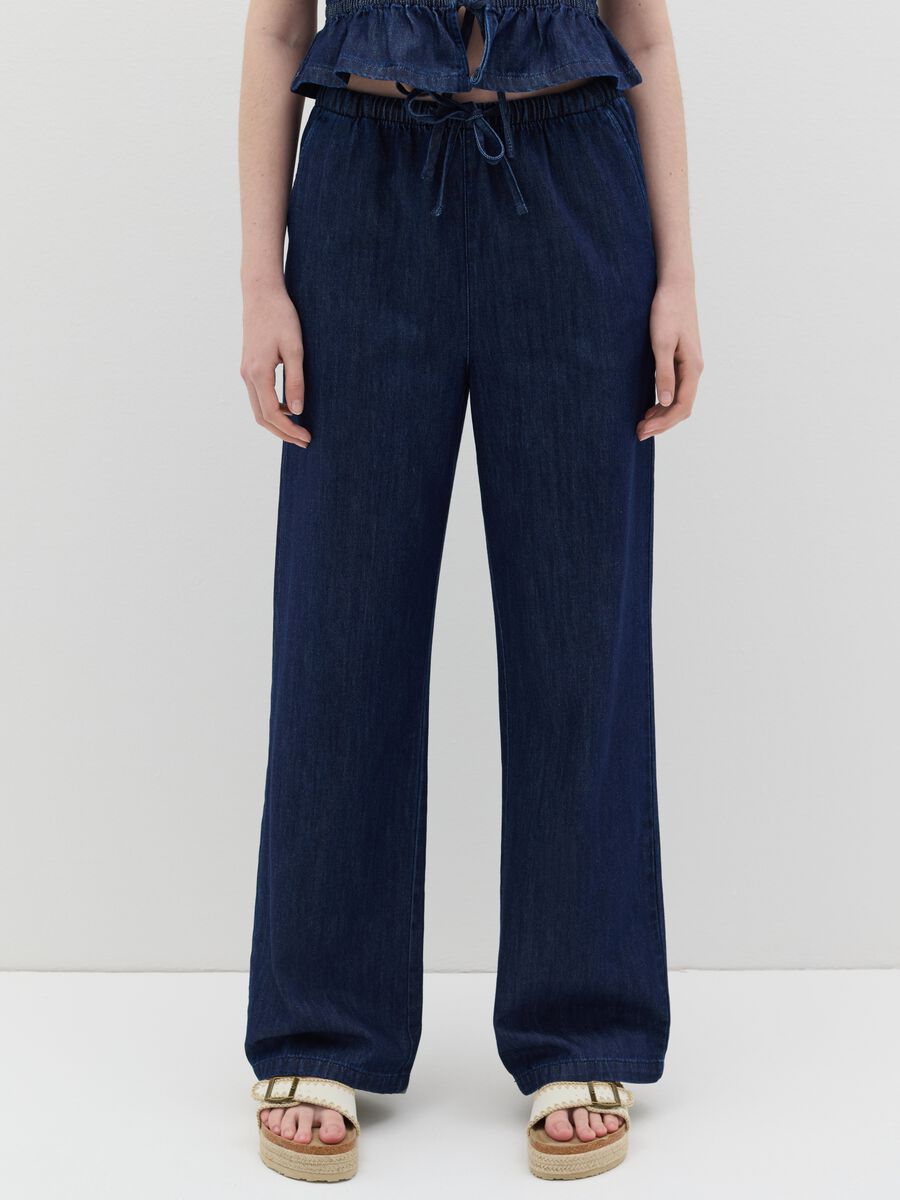 Wide-leg trousers in denim_1