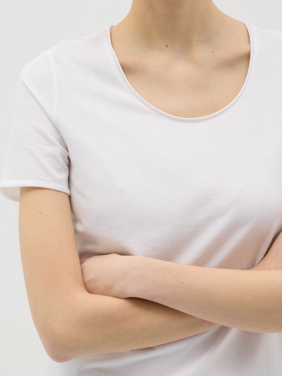 White relaxed-fit T-shirt in cotton_3