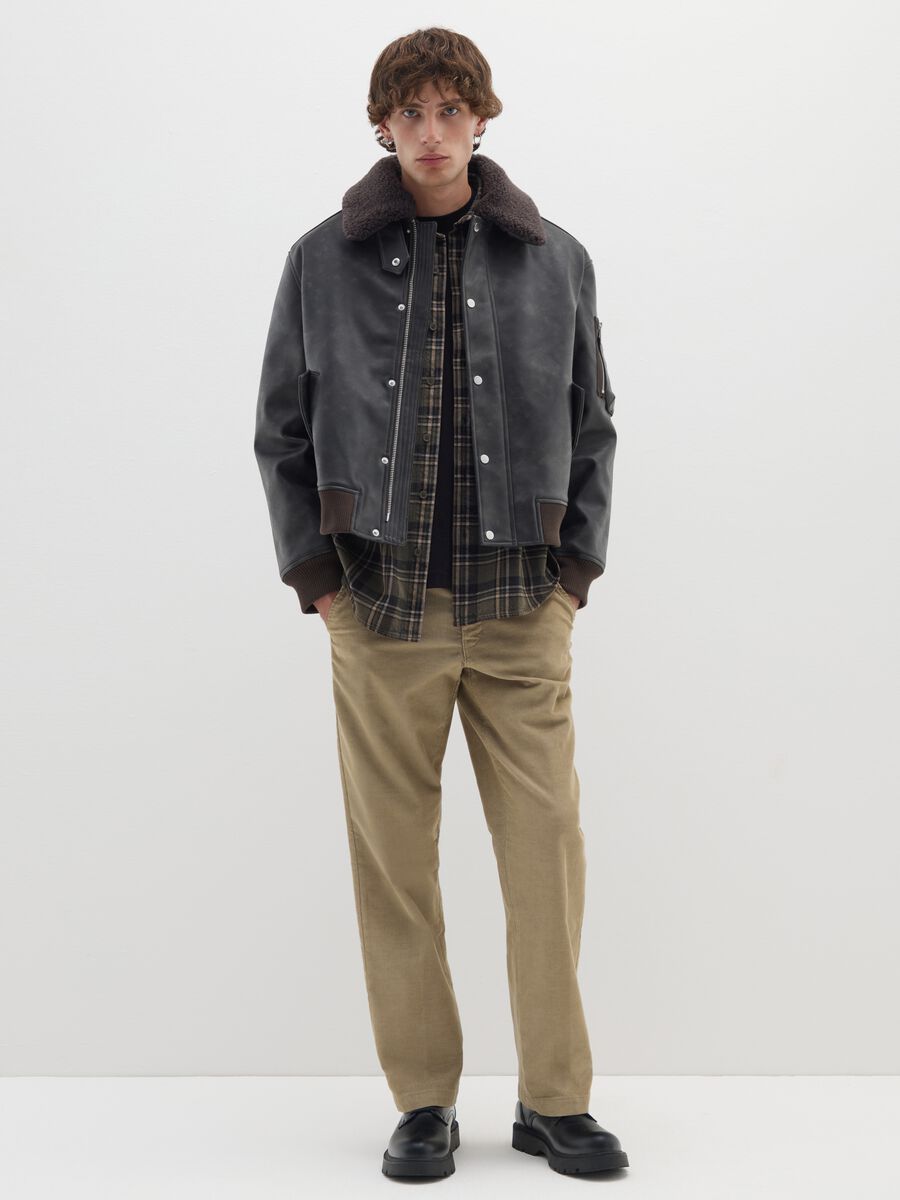 Bomber grigio regular fit e zip_1