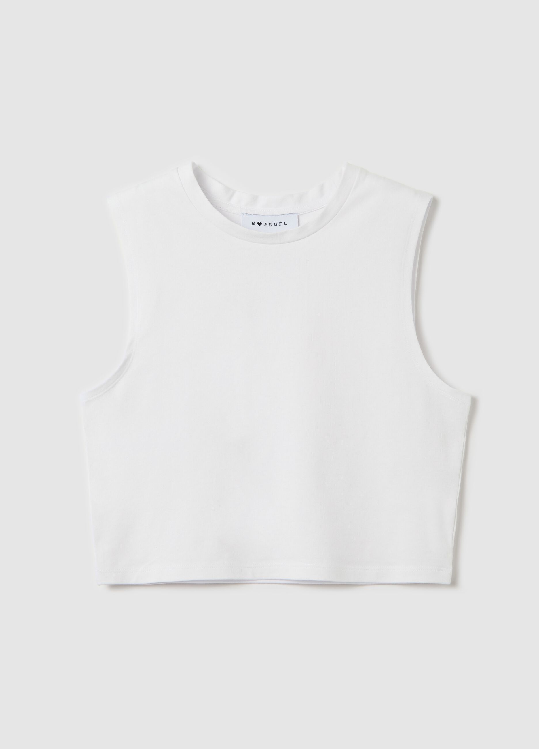 White cropped tank top