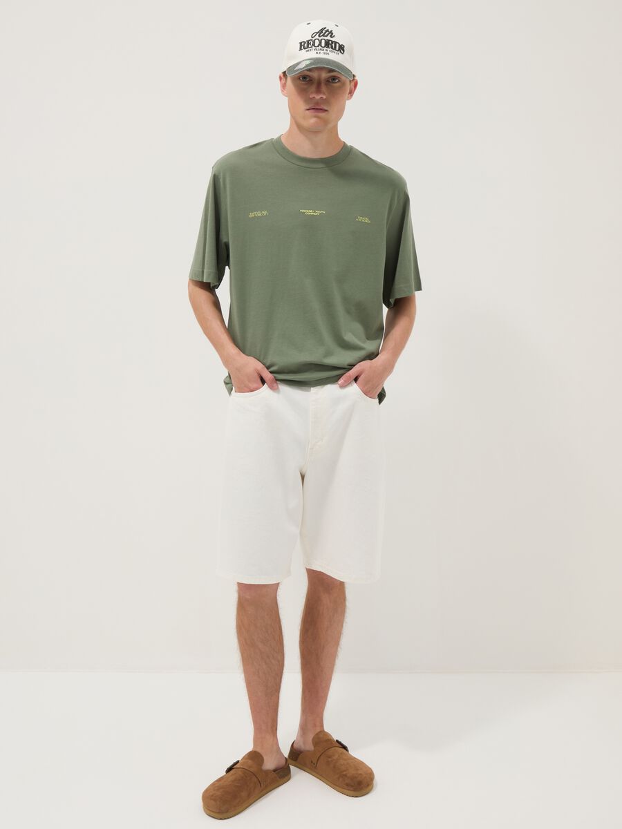 T-shirt verde in puro cotone a maniche corte_2