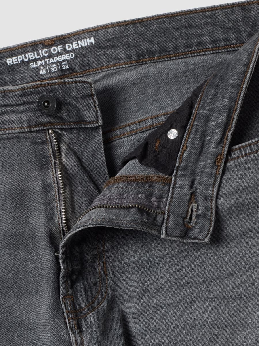 Grey slim-fit stretch cotton jeans_6