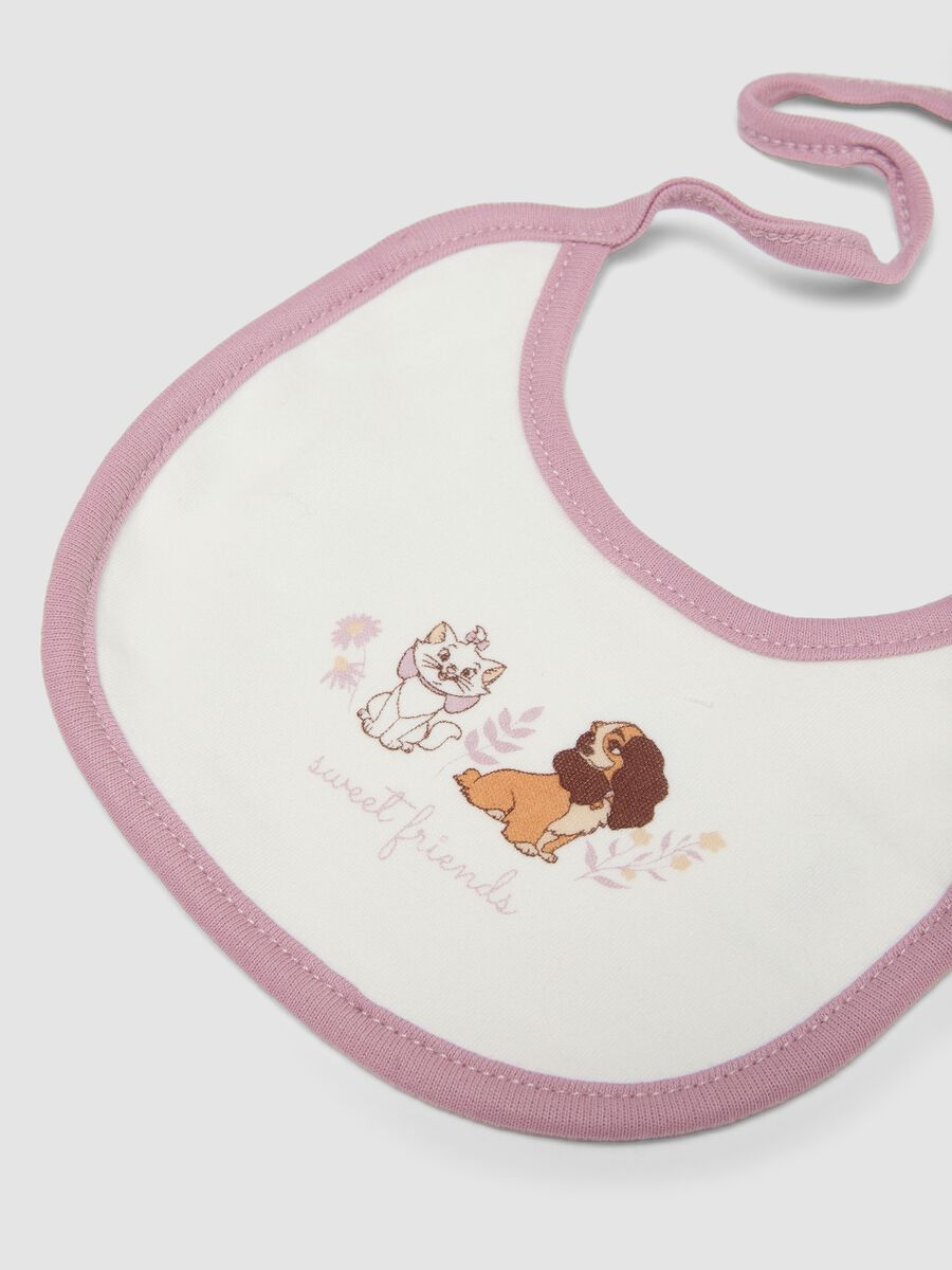 Bipack bavaglini rosa e viola in puro cotone organico con stampa Disney_2
