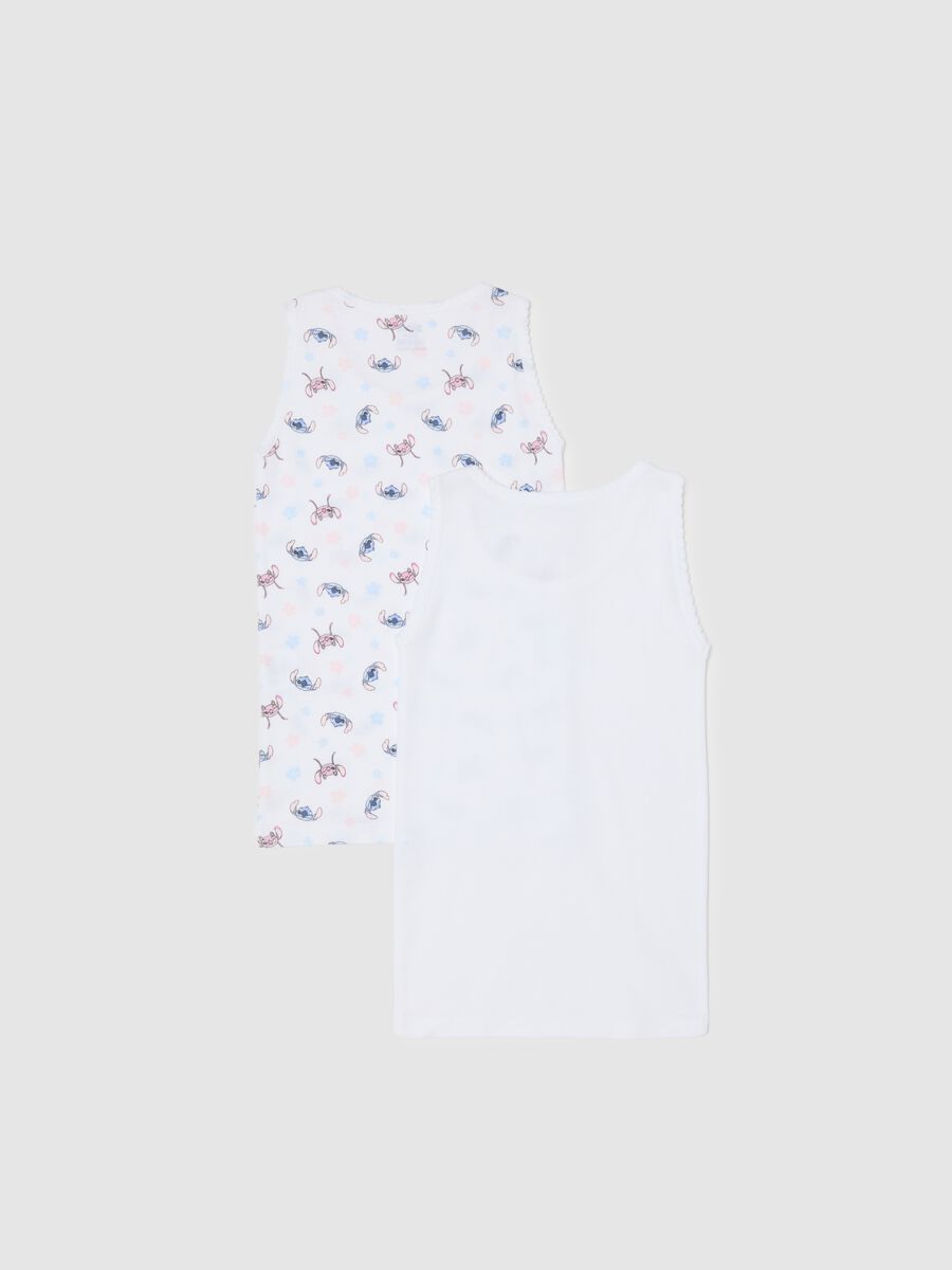 Twin pack of white cotton vests for girls in regular fit_1