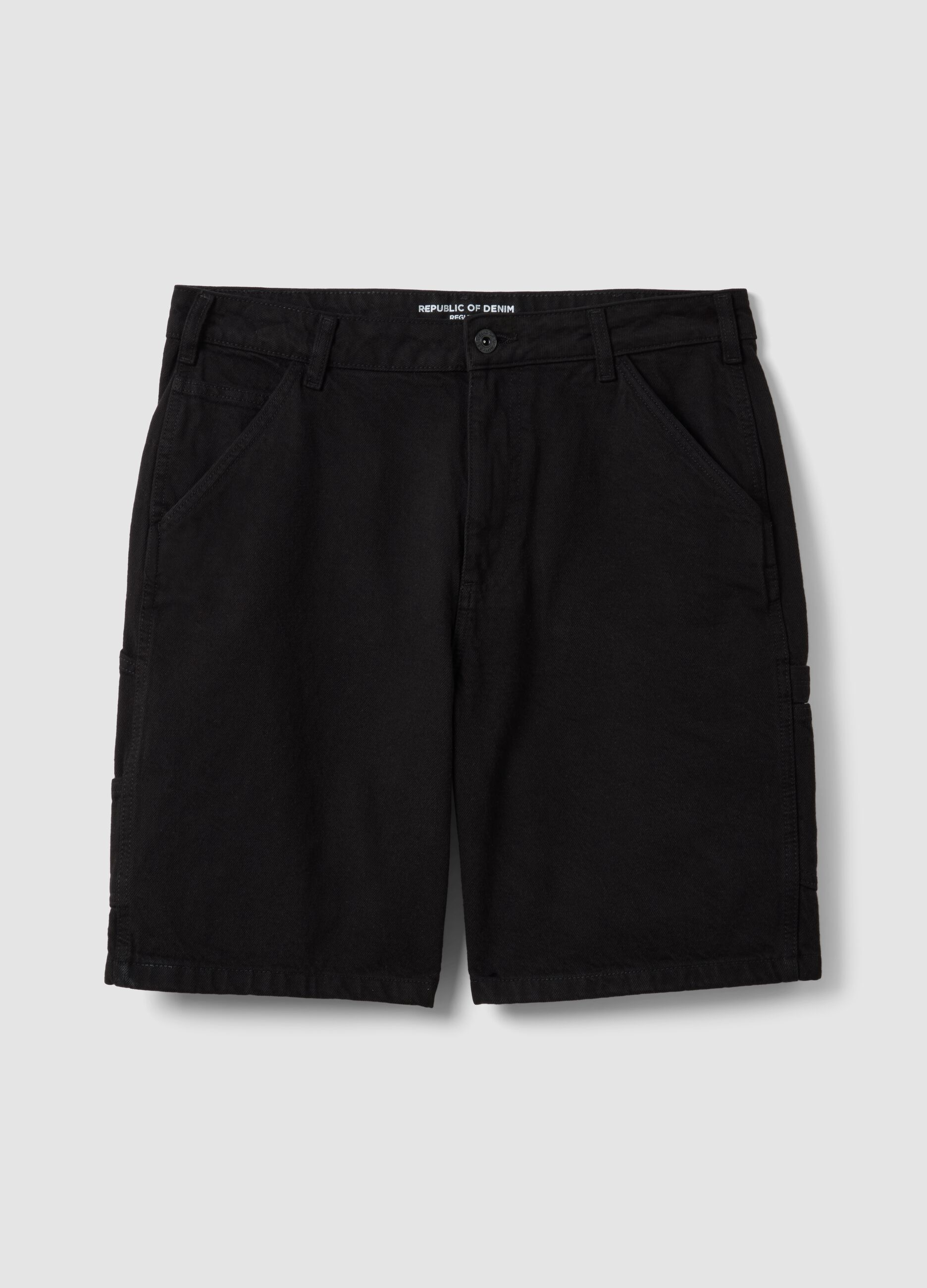 Bermuda cargo neri in puro cotone