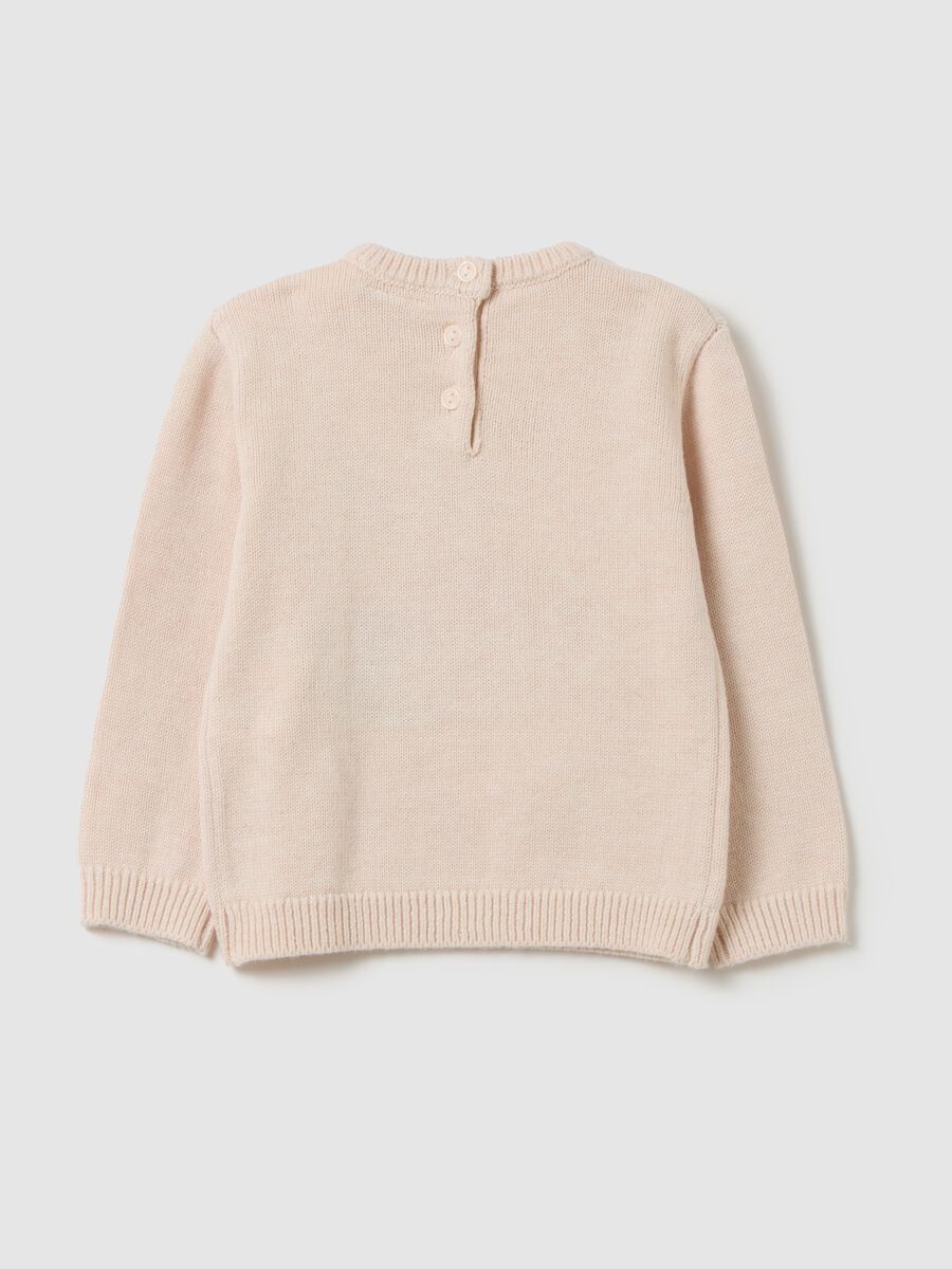 Beige Sweater with Embroidered Panda_1