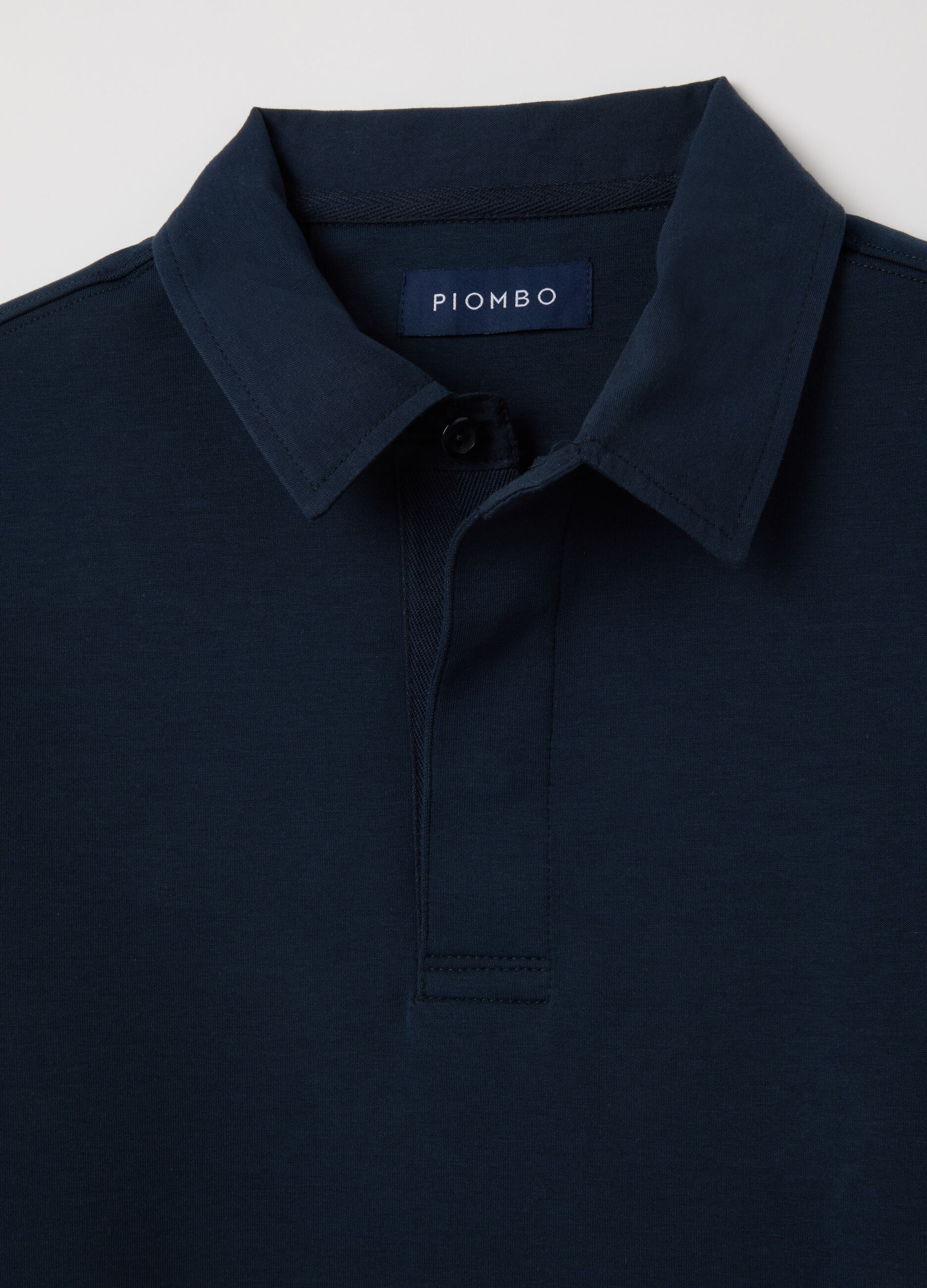 Polo in cotone elasticizzato blu regular fit