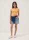 Shorts denim blu in puro cotone da ragazza straight fit_0