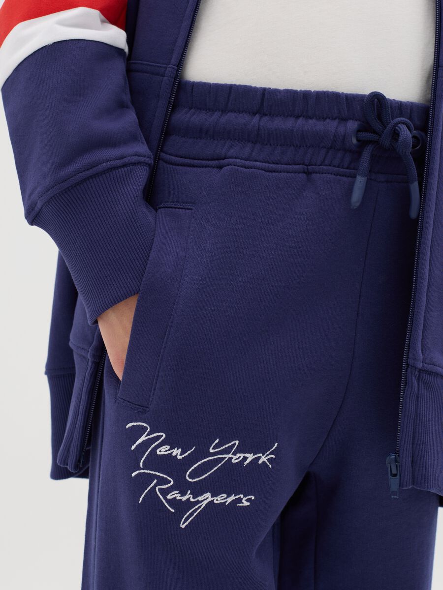 Joggers with drawstring and "New York Rangers" embroidery_2