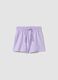 Girls' purple pure cotton shorts, regular fit_0