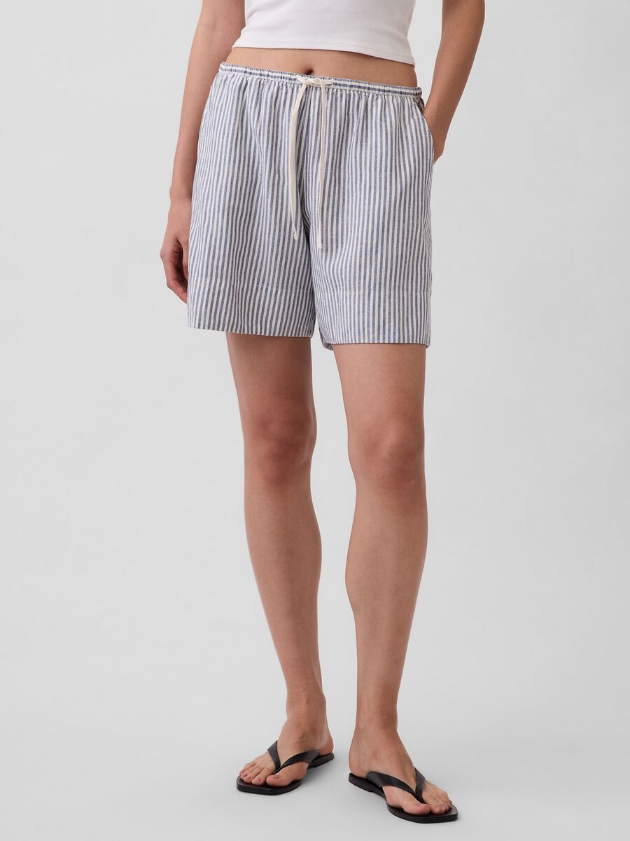 Striped linen-blend shorts_1