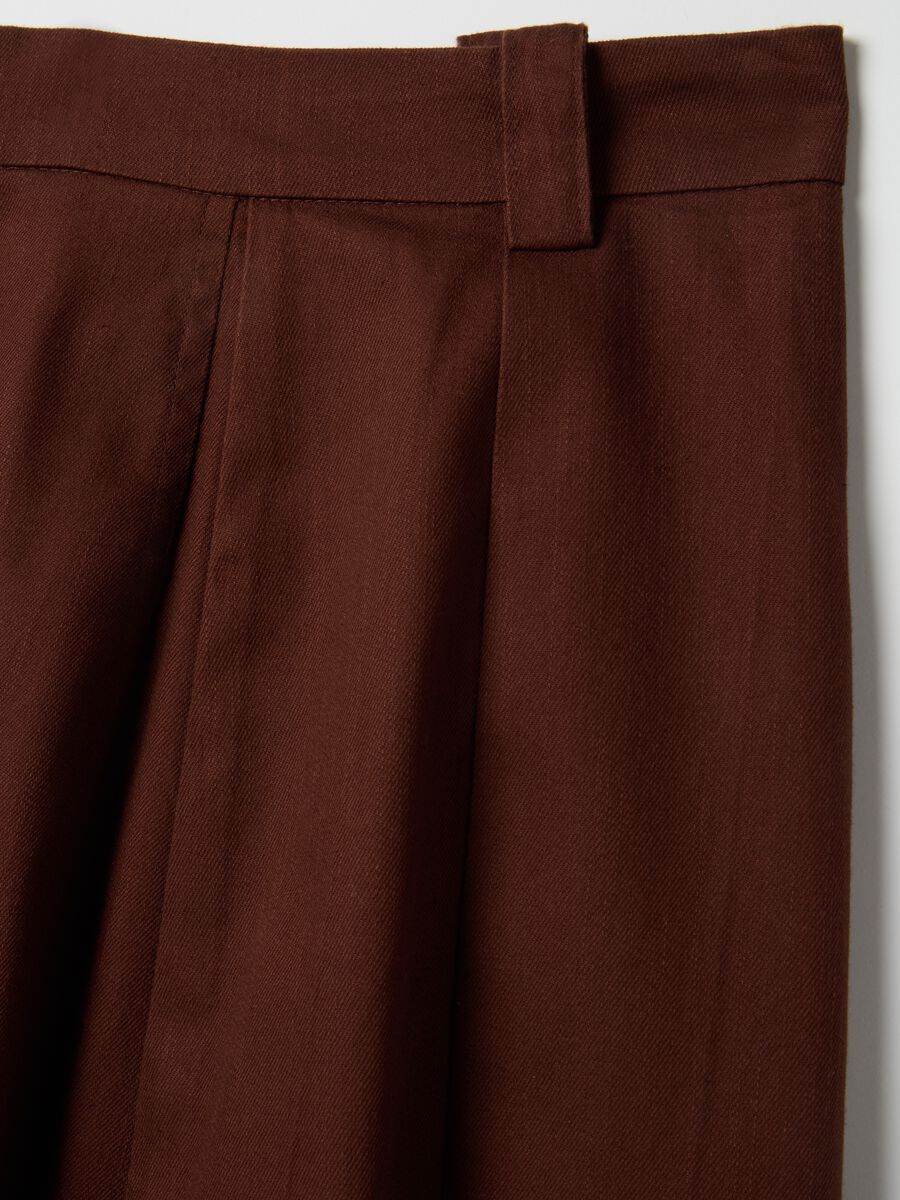 Long brown pure cotton skirt regular fit_5