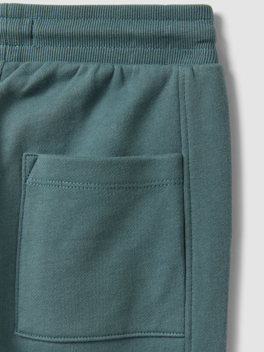 Pantaloni jogger blu in cotone organico_3