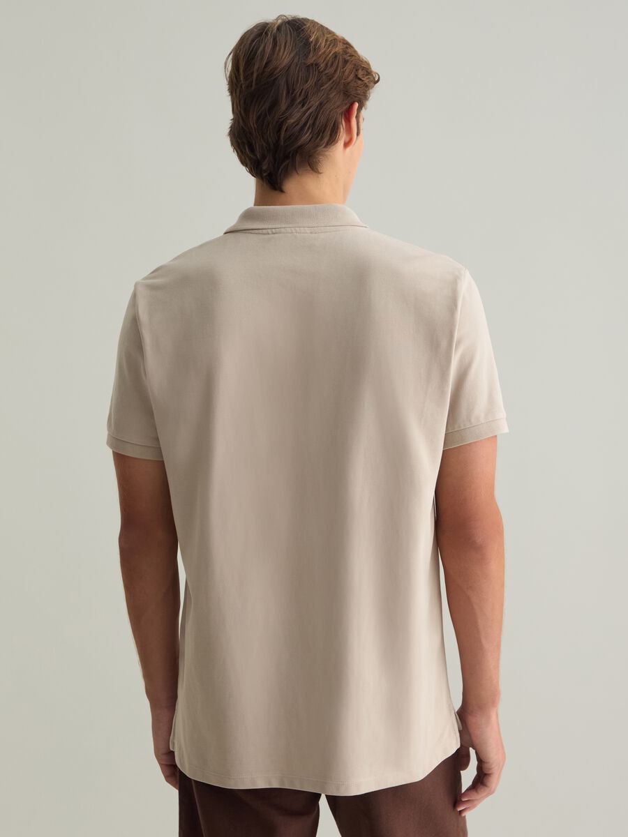 Polo da uomo in puro cotone Supima beige regular fit_3