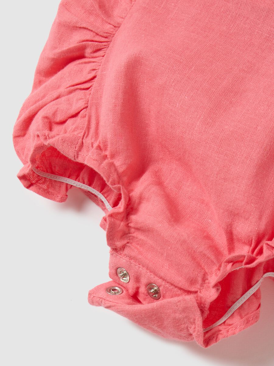 Pink Overalls with Floral Embroidery Fagottino_2