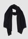Blue herringbone scarf with fringes_0