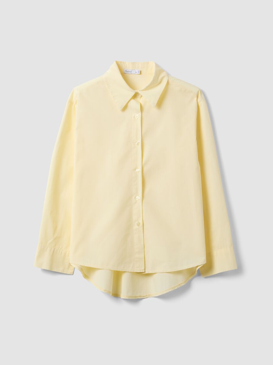 Camicia gialla in puro cotone slim fit_4