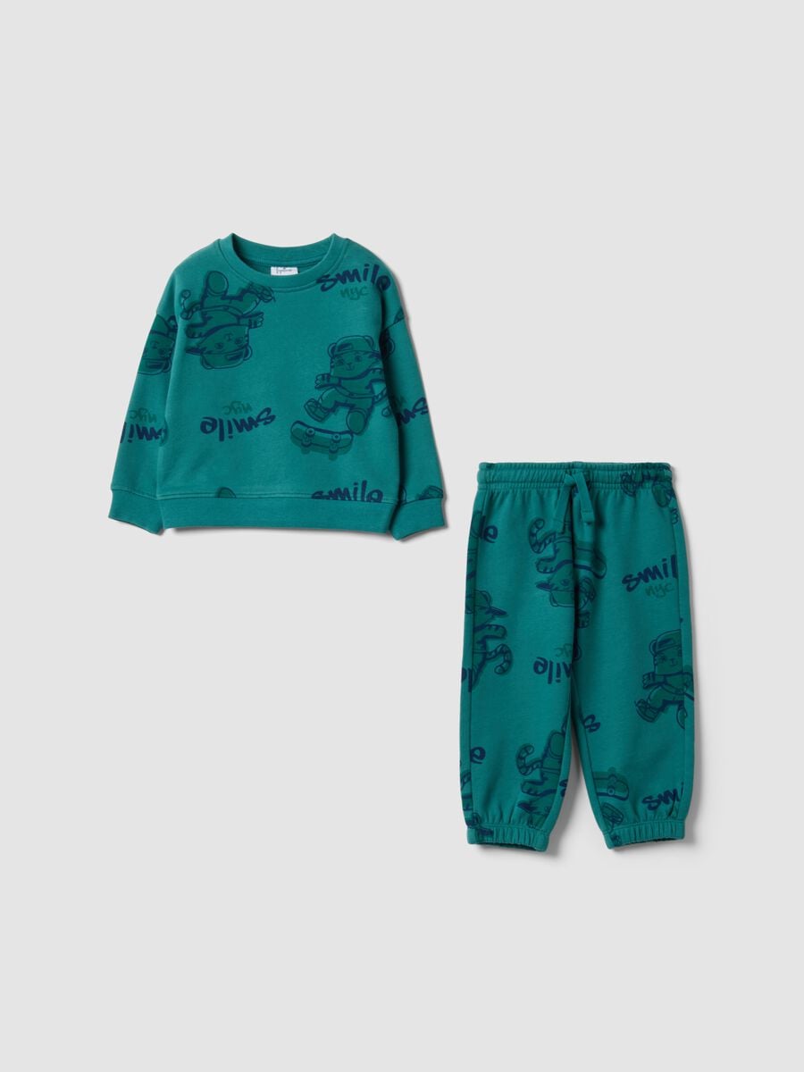 Completo jogging verde in puro cotone per bimbo_0