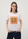 White pure cotton T-shirt with front print_2