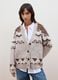 Beige wool and alpaca-blend cardigan with deep V-neck, oversized fit_2