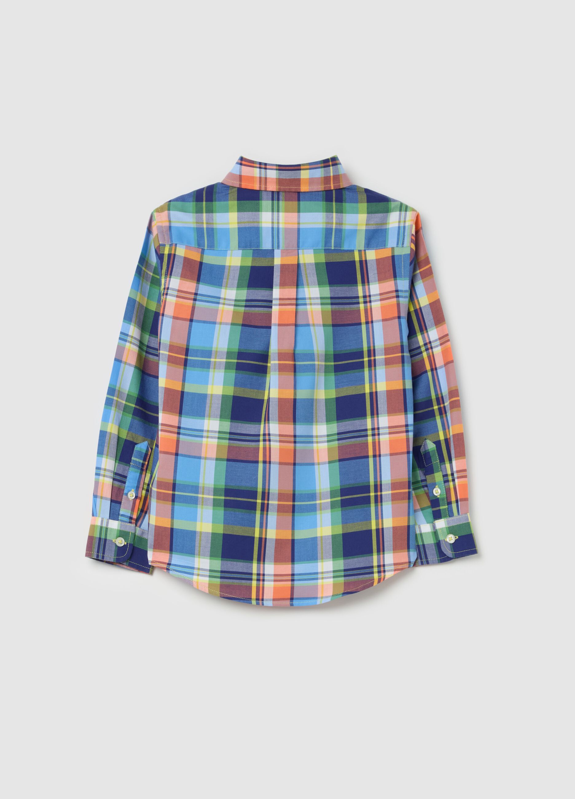 Camicia in cotone con fantasia check