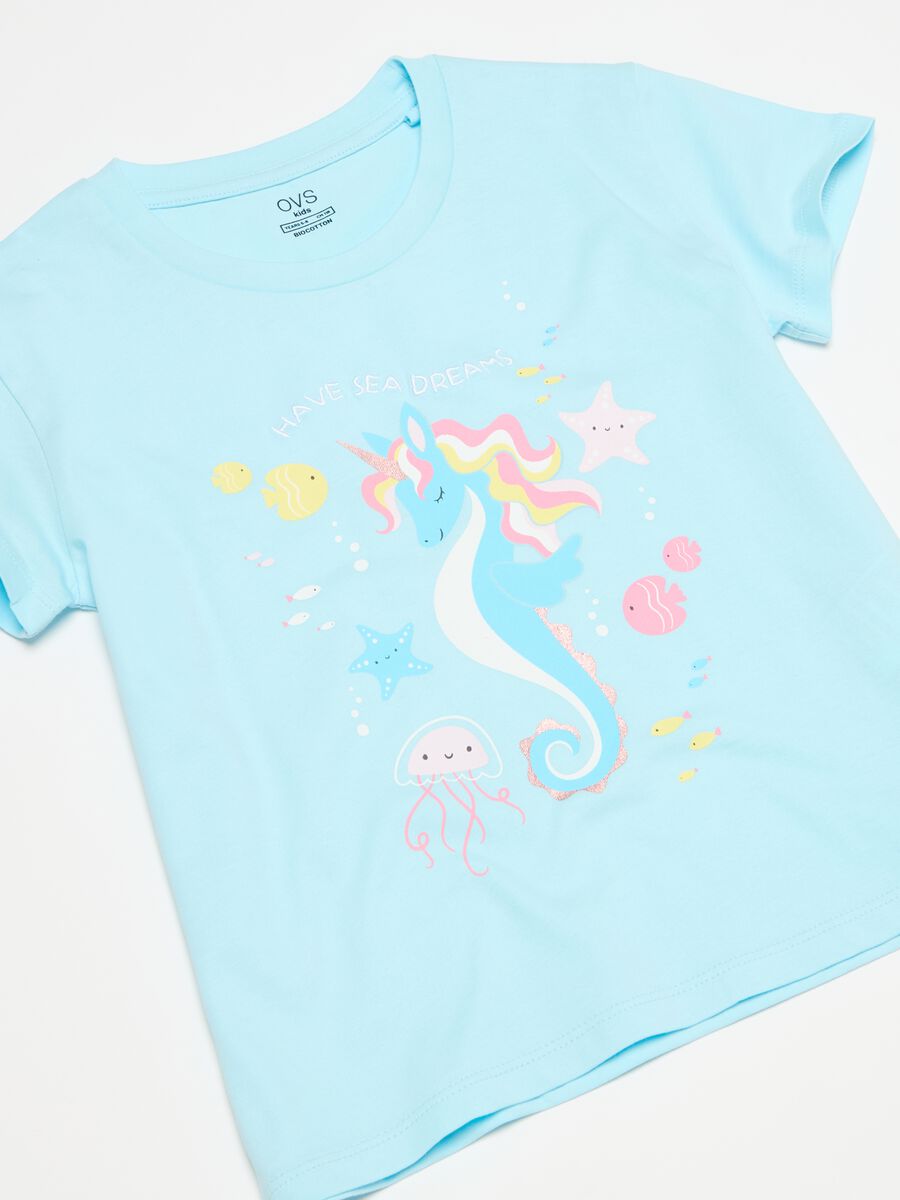 Organic cotton pyjamas with sea animals print_2