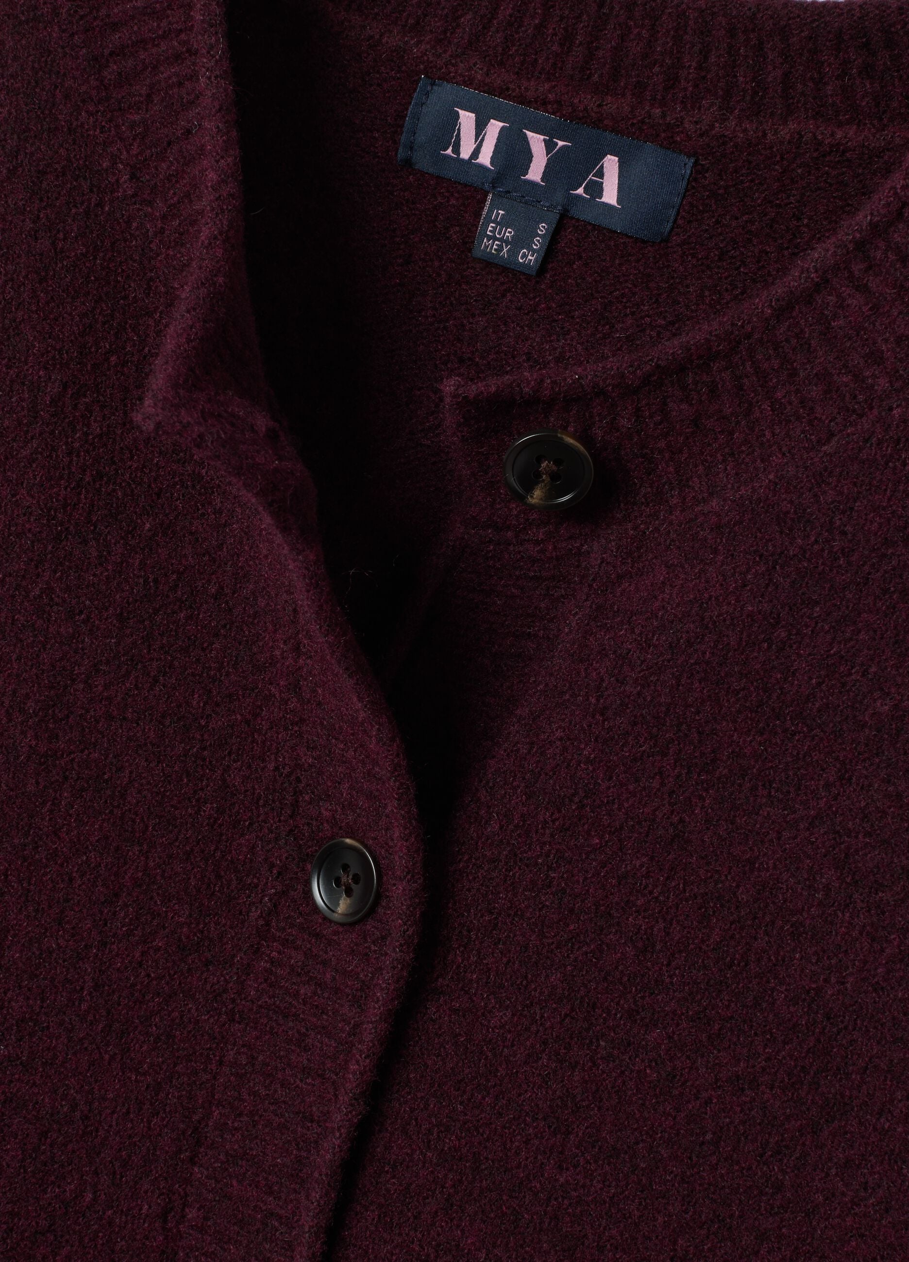Red stretch-wool oversized cardigan