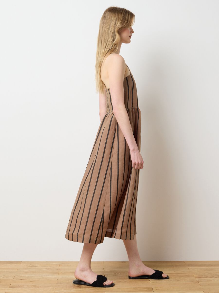 Women's long dress in multicolour ramie blend, regular fit_1
