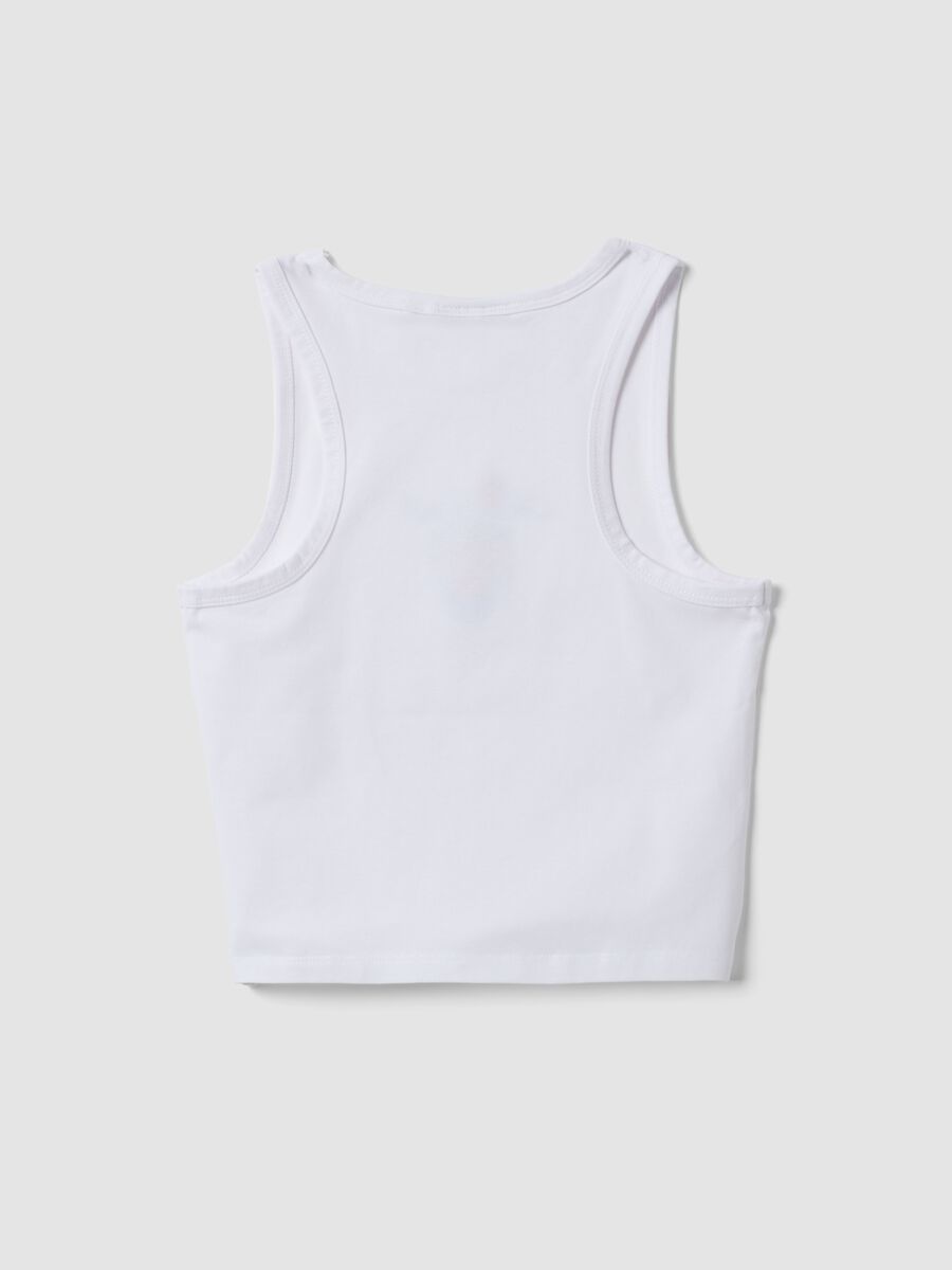White stretch cotton tank top_1