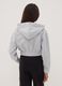 Girls&rsquo; cropped grey cotton-blend hoodie_2