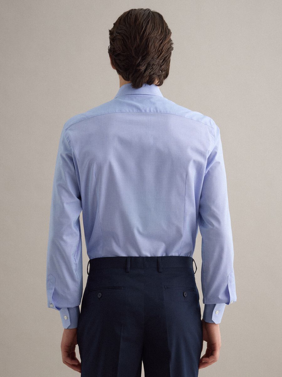 Blue Slim Fit Pure Cotton Shirt_2