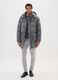 Grey Long Padded Jacket Regular Fit_0