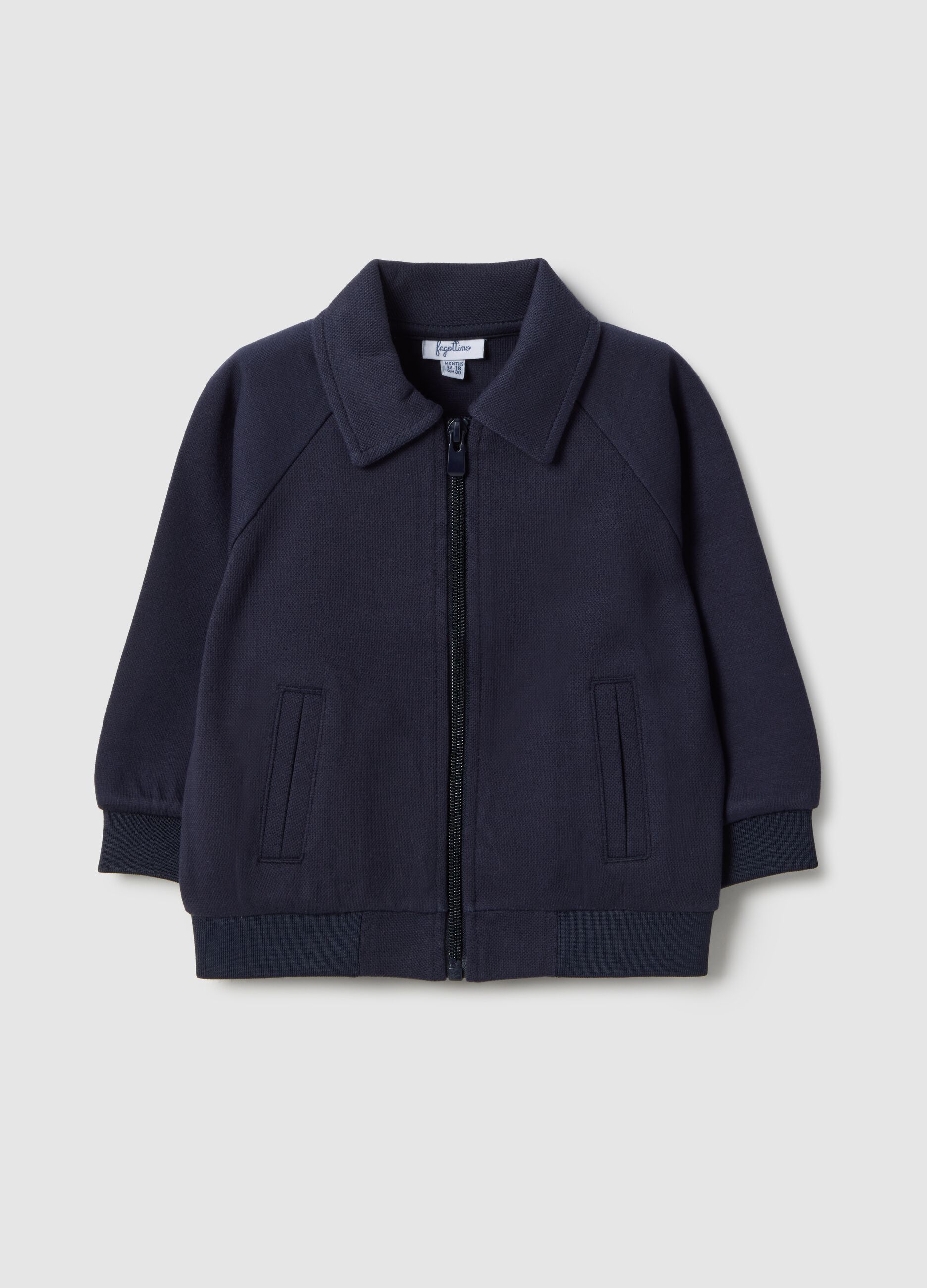 Blue regular fit cotton blend sweatshirt for boys