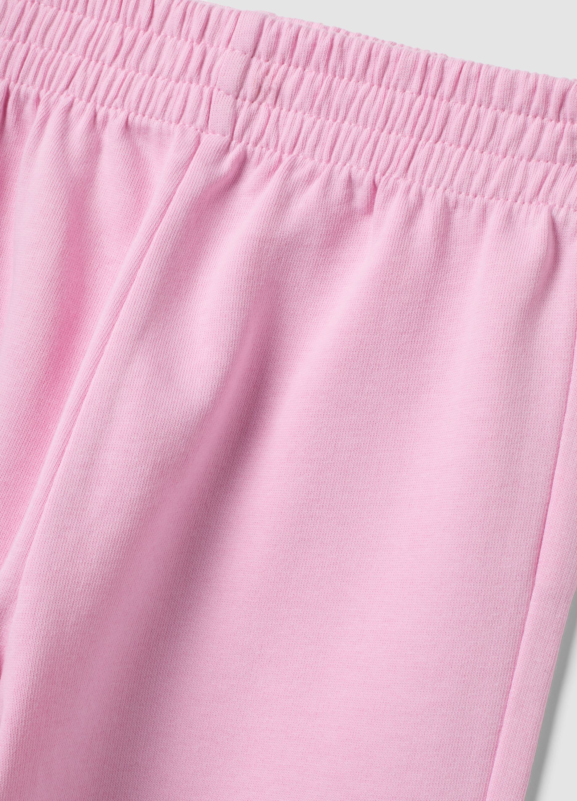 Pink pure cotton regular-fit joggers for girls