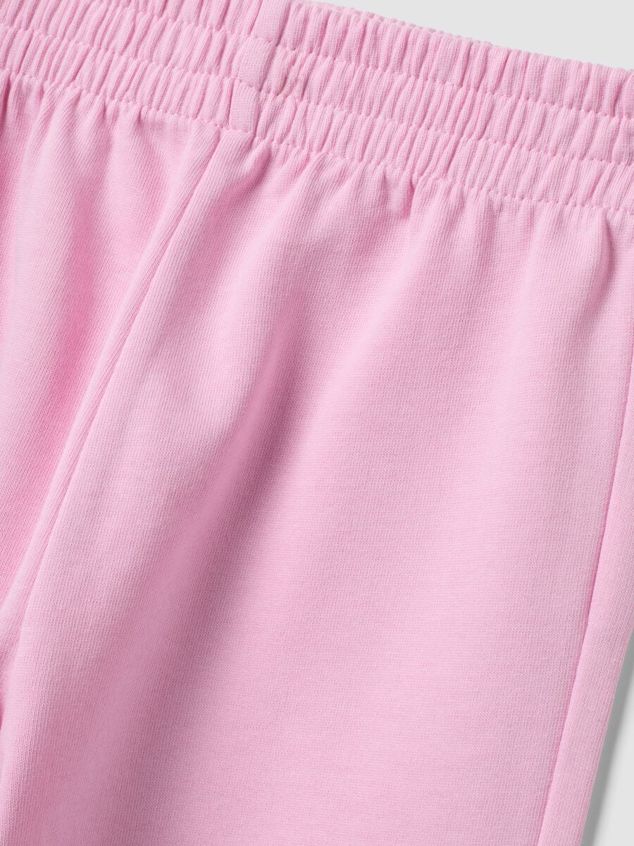 Pantaloni jogger rosa in puro cotone regular fit per bambina_2
