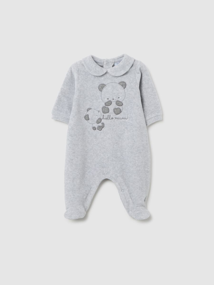 Grey newborn cotton blend romper_0