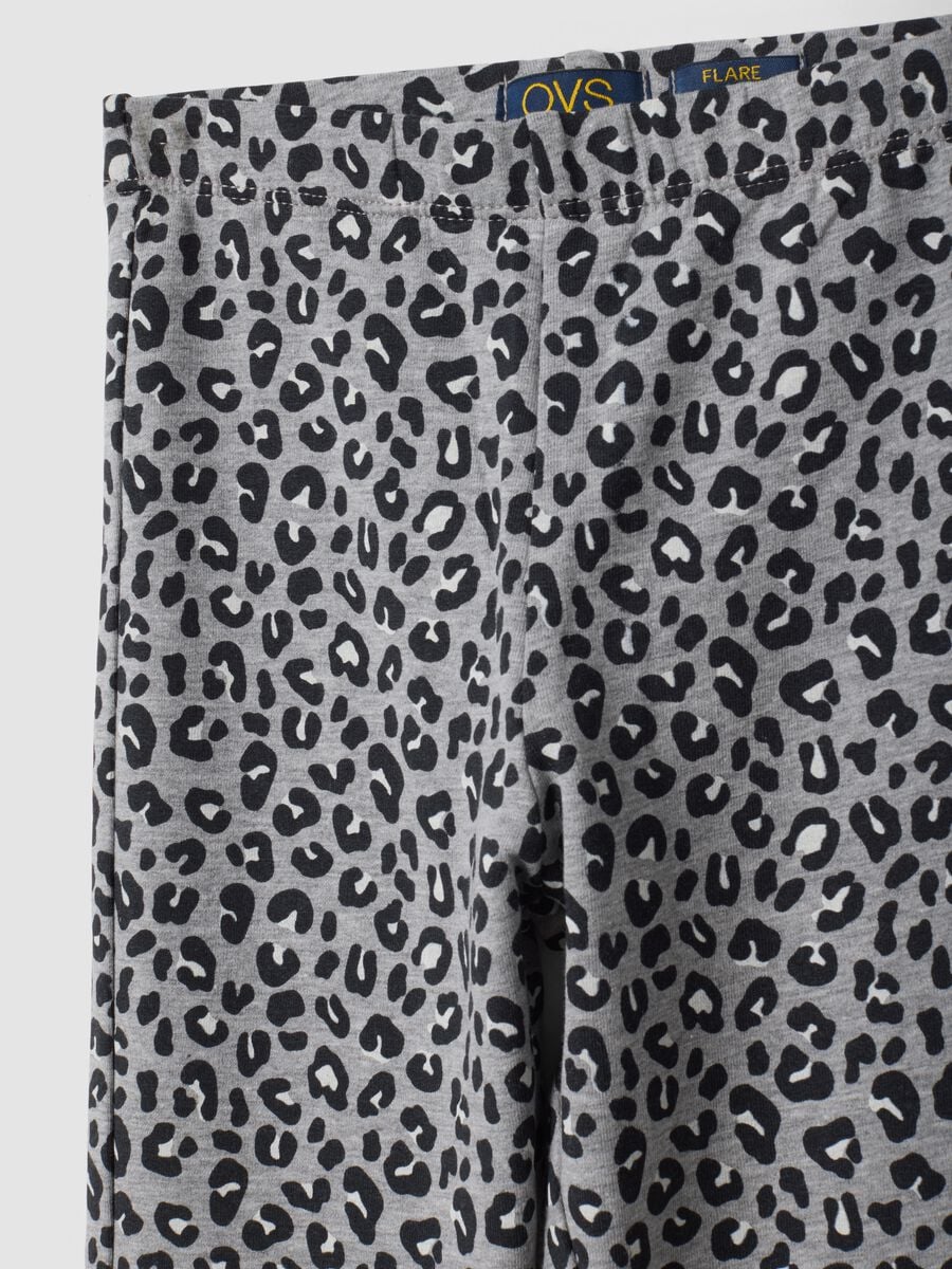 Grey organic stretch cotton flared leggings_2