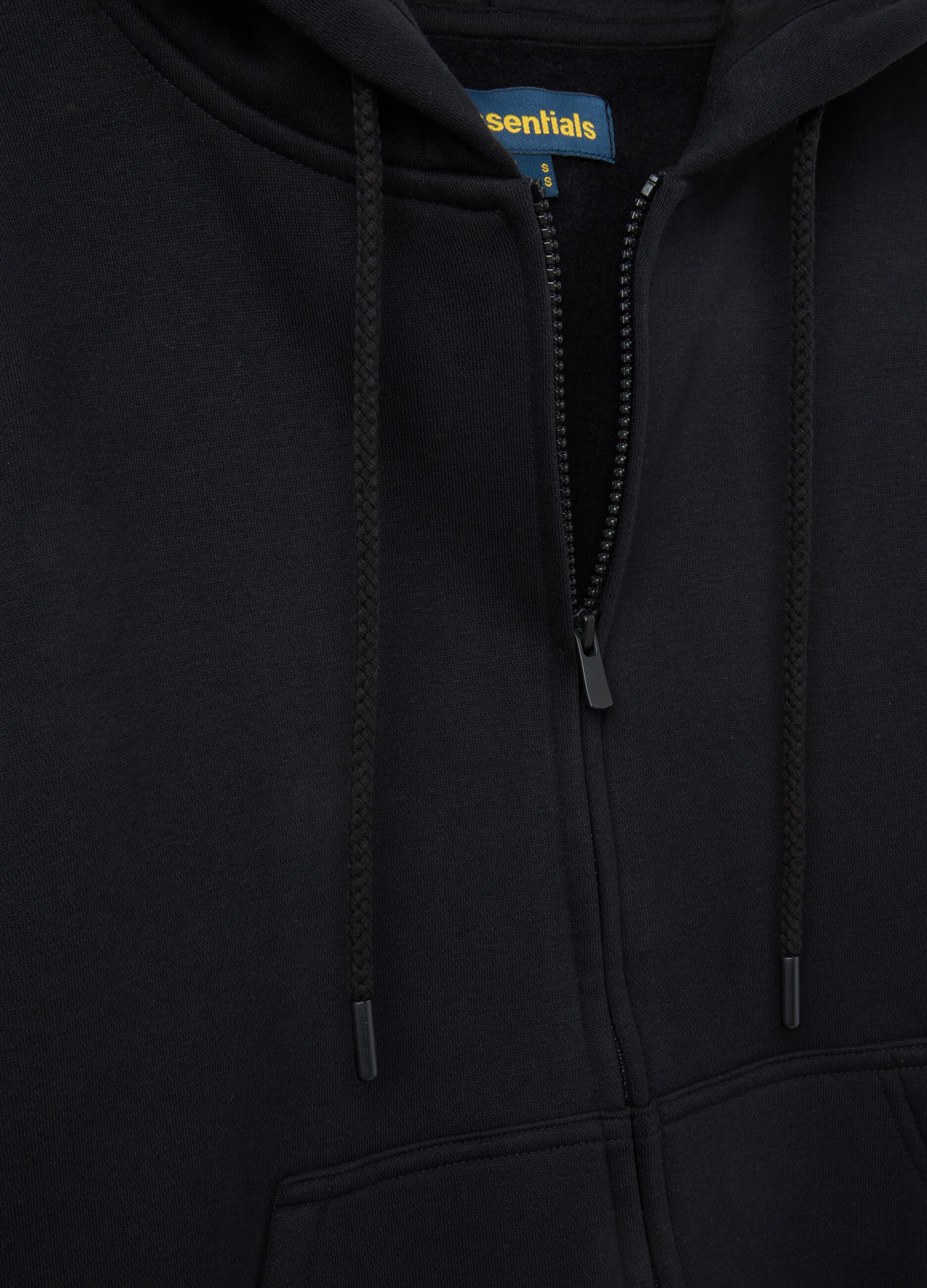 Black Regular Fit Cotton Blend Sweatshirt