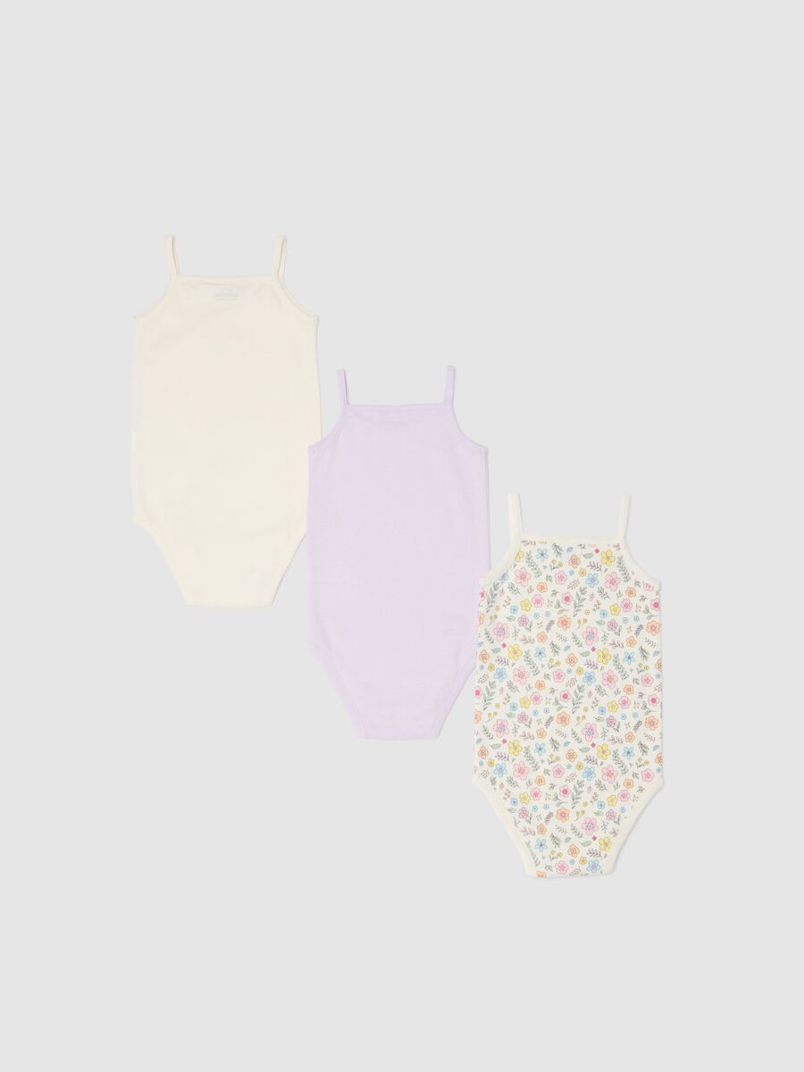 Multicolour pure cotton baby bodysuit tripack_1