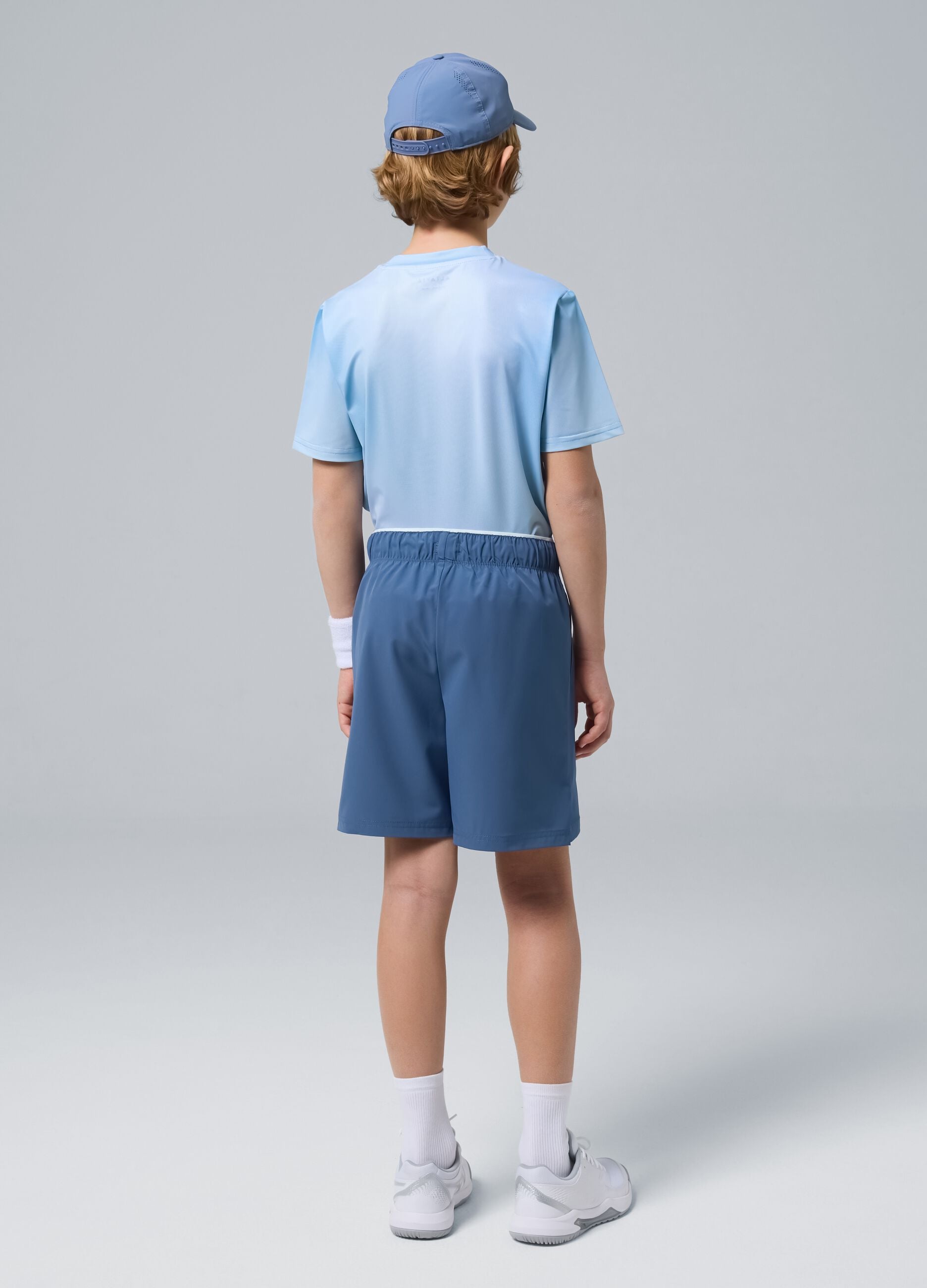 ALTAVIA COURT blue sports shorts in stretchy technical fabric for boys