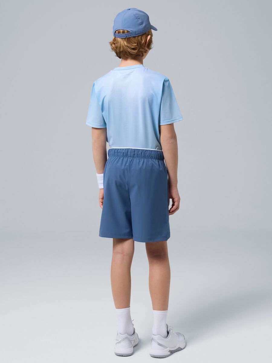 ALTAVIA COURT blue sports shorts in stretchy technical fabric for boys_2